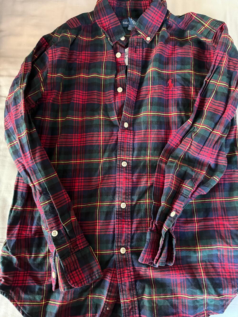 Ralph Lauren Red and Plaid button down shirt size 14-16